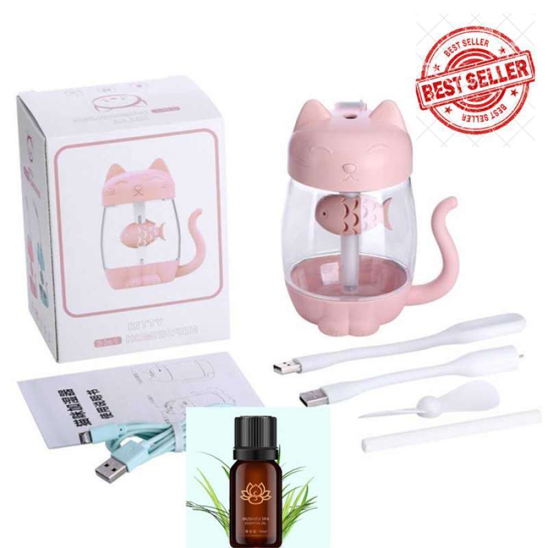 Promo Humidifer Seri Kucing 3 In 1 Air Humidifier Aromatherapy Kitty