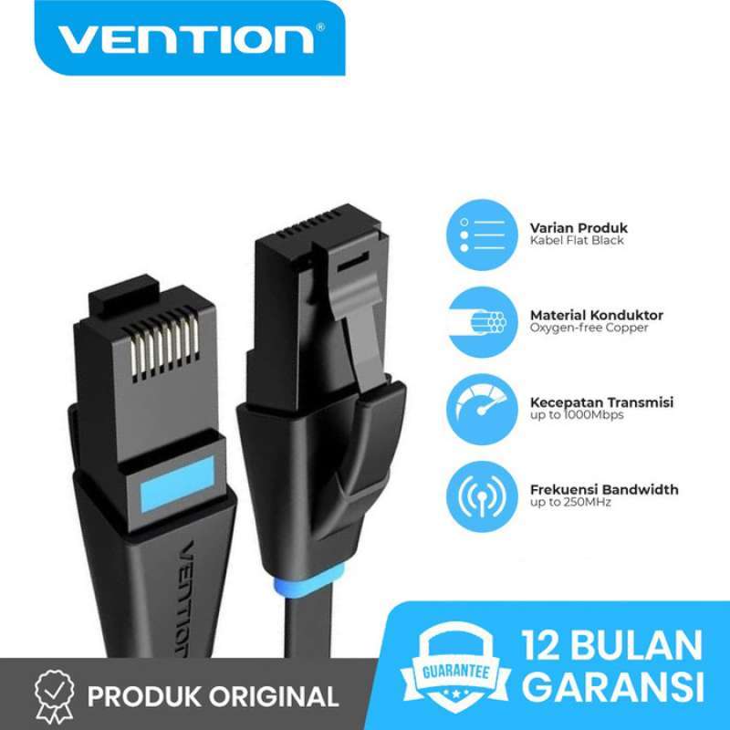 Jual Vention 20M Kabel LAN RJ45 Cat.6 UTP Ethernet Gigabit - IBJ Flat ...