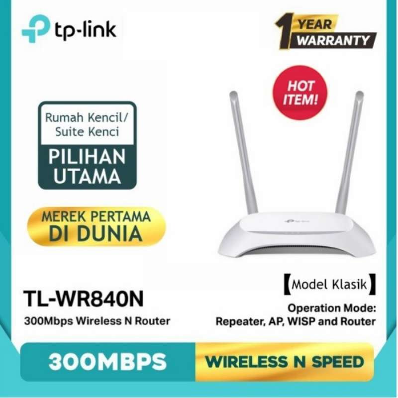 Promo TP-LINK TL-WR840N 300Mbps Wireless N Router[Best seller] 300Mbps ...