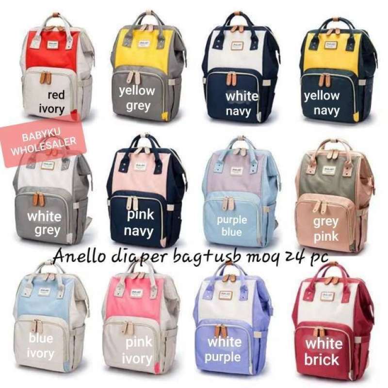 Jual Tas Anello Diaper Bag Mickey Series Large / Tas Perlengkapan Bayi