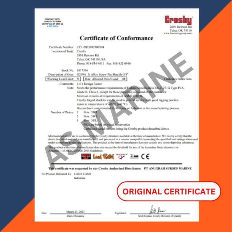 Jual Masterlink / Master Link Alloy A342 11/2 38 Mm Crosby Di Seller