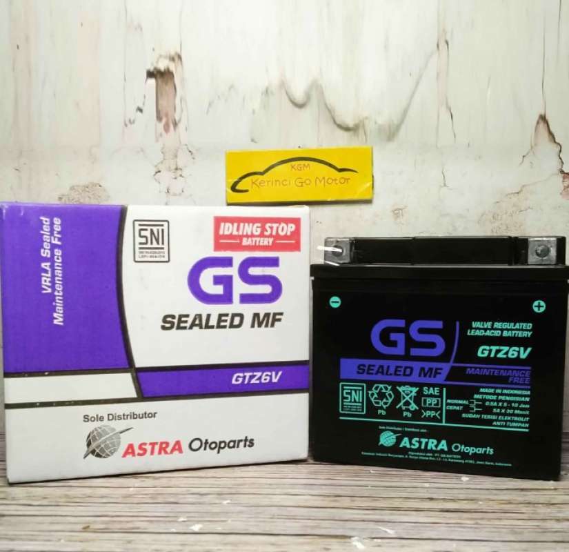 Jual GS ASTRA AKI MOTOR GTZ6V GTZ-6V MF ACCU MOTOR VARIO 125 PCX SCOOPY