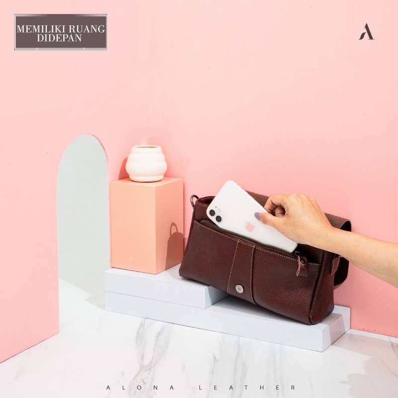 Promo GST Tas Selempang Kulit Wanita Alona Charlotte Sling Bag Branded