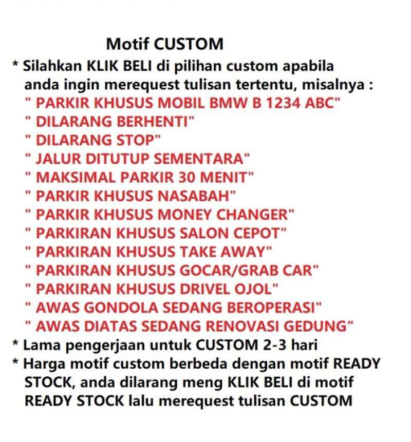 Jual Plang Warna Rambu Putih Stiker Drop Off Pick Up Only Khusus Wanita ...