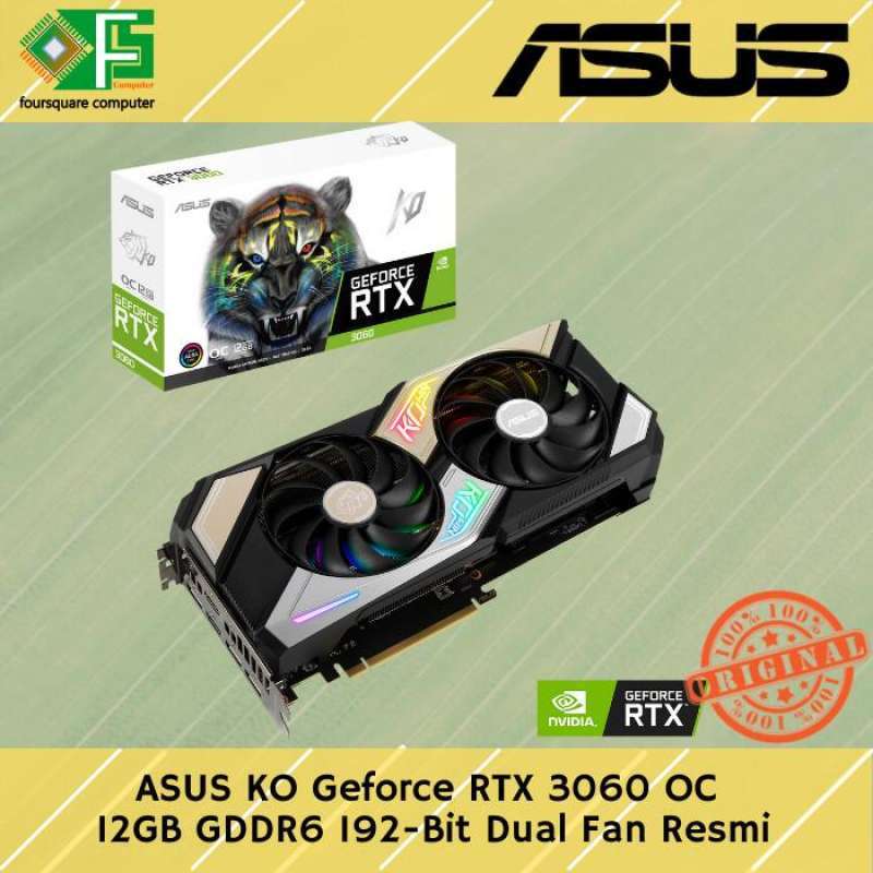 Jual ASUS KO Geforce RTX 3060 Gaming OC 12GB GDDR6 192 Bit Dual Fan ...