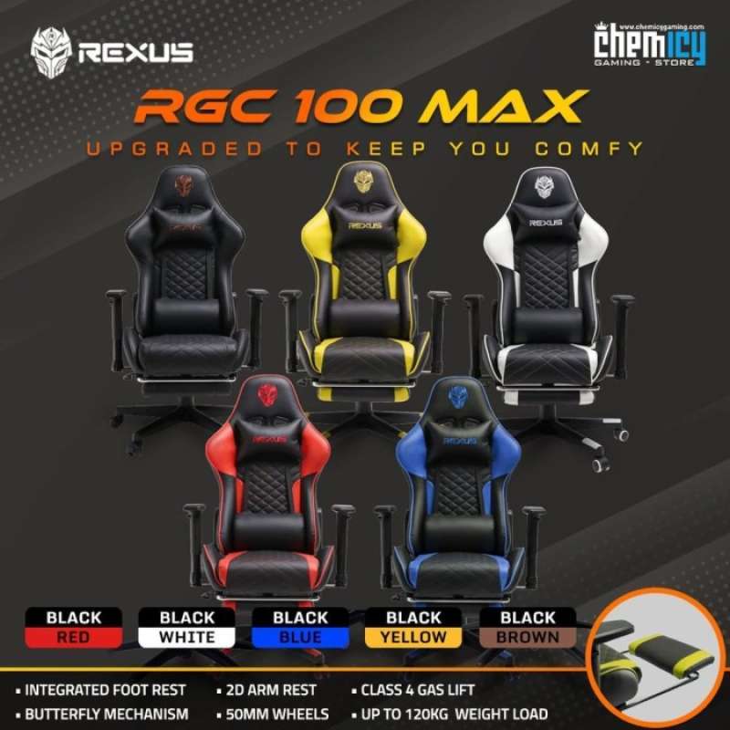 Promo Terbaik Rexus Rgc 100 Max Gaming Chair / Kursi Gaming Terbaik