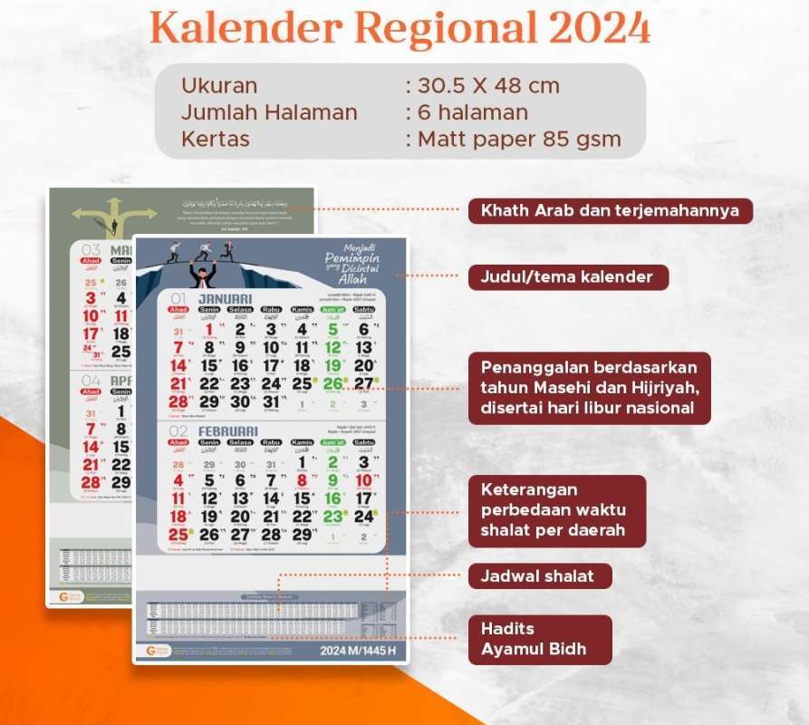 Jual Pre Order - Kalender Edisi Terbaru Tahun 2024 - Gama Insani - Bumi