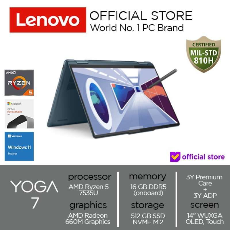 Écran LCD Assemblé Pour Lenovo Yoga 7 14ARP8 - 14" WUXGA OLED Touch 400 Nit - Ref. 5D10S39963 Neuf