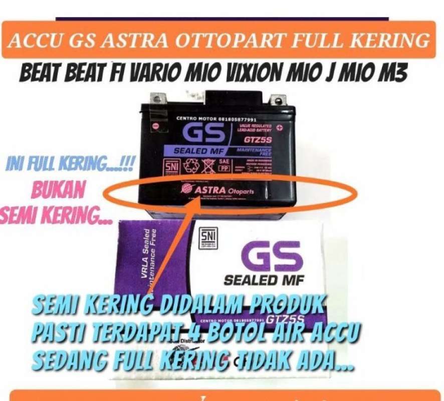 Promo AKI ACCU MOTOR GS ASTRA ORI BEAT VARIO 110 MIO SOUL GARANSI