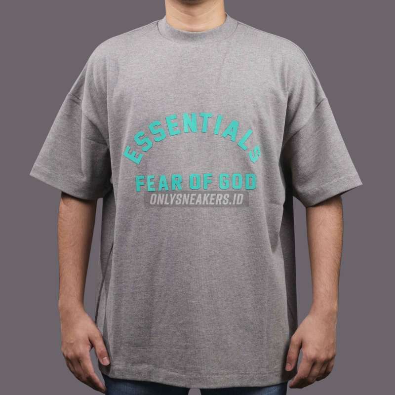 ESSENTIALS FOG HEAVY JERSEY DARK HEATHER OATMEAL TEE (100% AUTHENTIC)