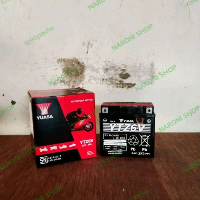 Promo Aki Motor Yuasa Ytz6v Mf Gtz6v Gtz7s Original 12v 5ah Vario125