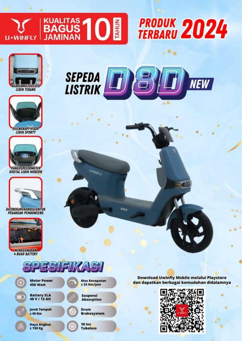 Jual Sepeda Listrik Uwinfly D8d New 2024 - Biru Navy Di Seller U-winfly ...