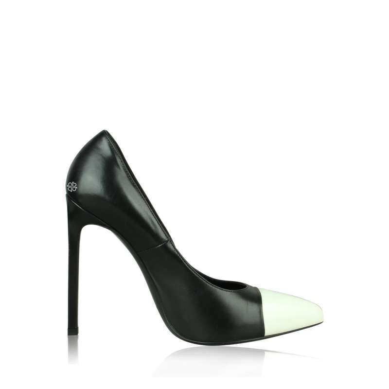 Saint Laurent YSL Black White Cap Toe Heels