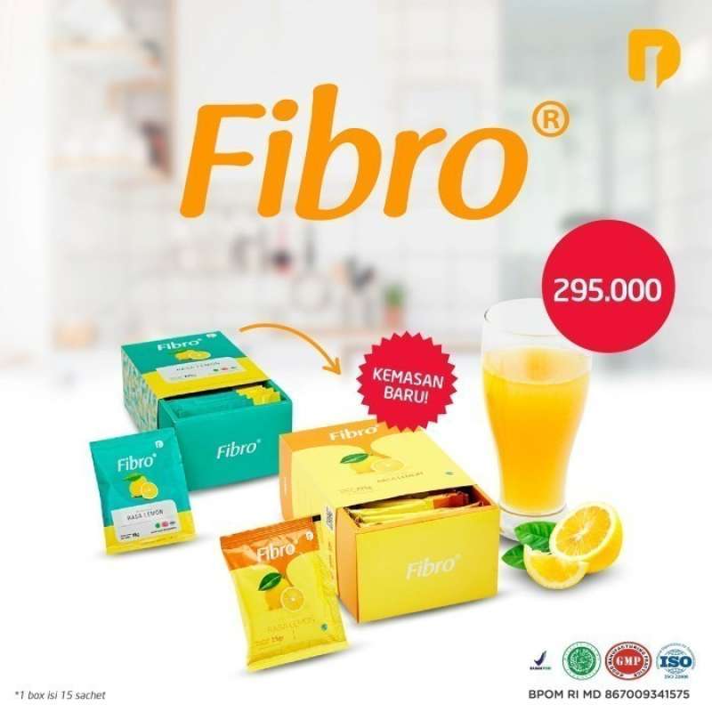 Promo Fibro Detox 1 Box Rasa Lemon 15 Saset Diet Herbal Official Diskon