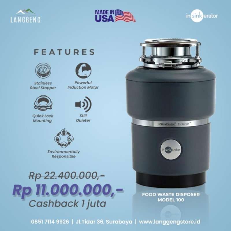 Jual Food Waste Disposer Premium Insinkerator Evolution 100 Di Seller ...