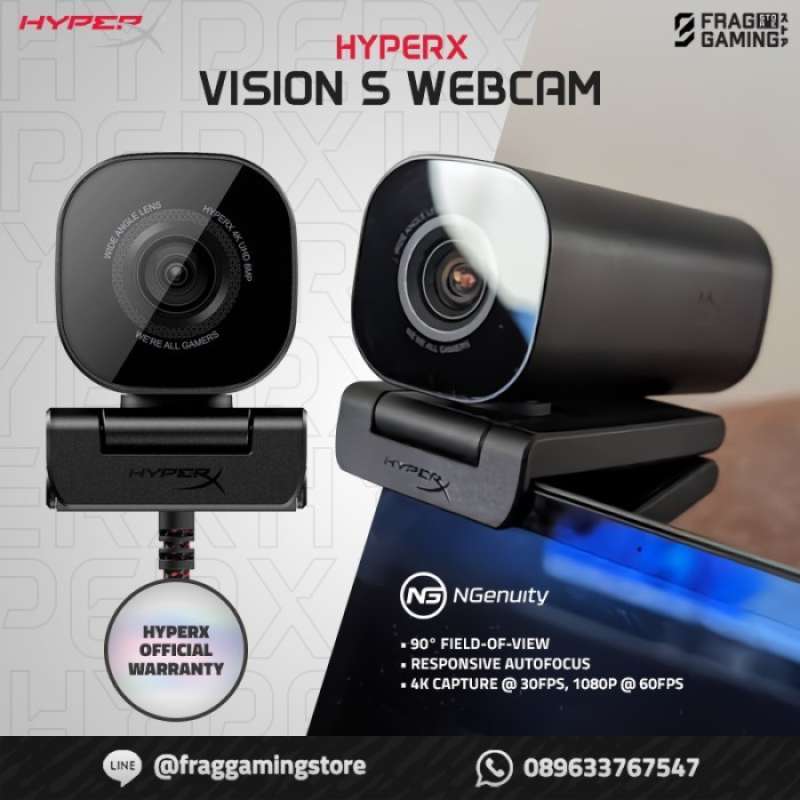 Promo Hyperx Vision S Webcam 4k 30fps / 1080p 60fps Type-c Diskon 33% ...