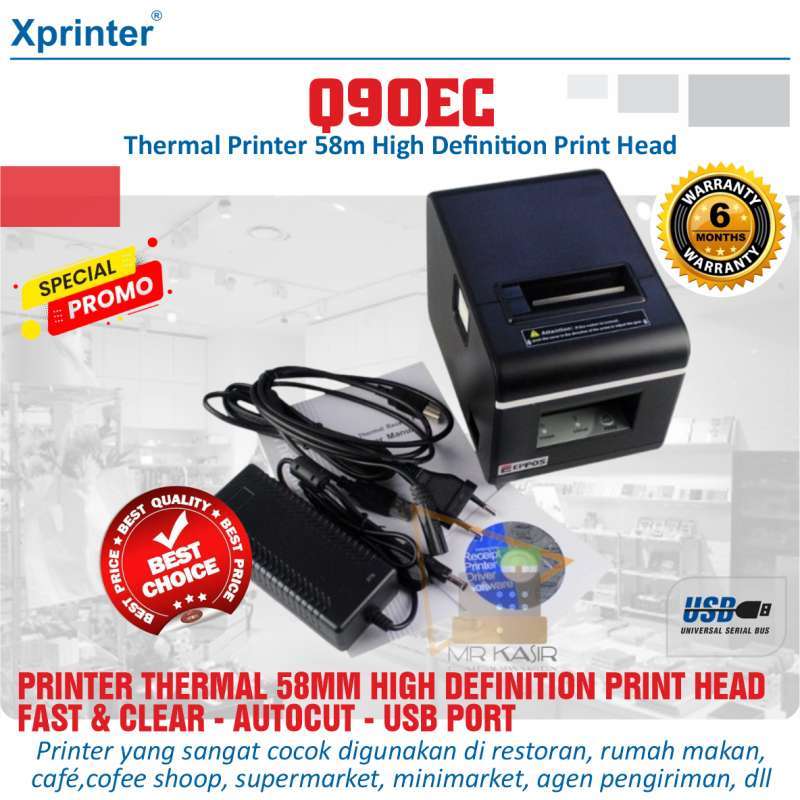 Jual Q90ec C90e C90ev2 Xprinter Thermal Printer 58mm USB Autocutter Di ...