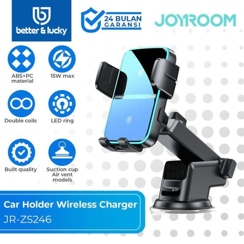 JOYROOM ZS246 Car Phone Holder Mount Wireless Charger 15W Dual-Coil Fast  Charging