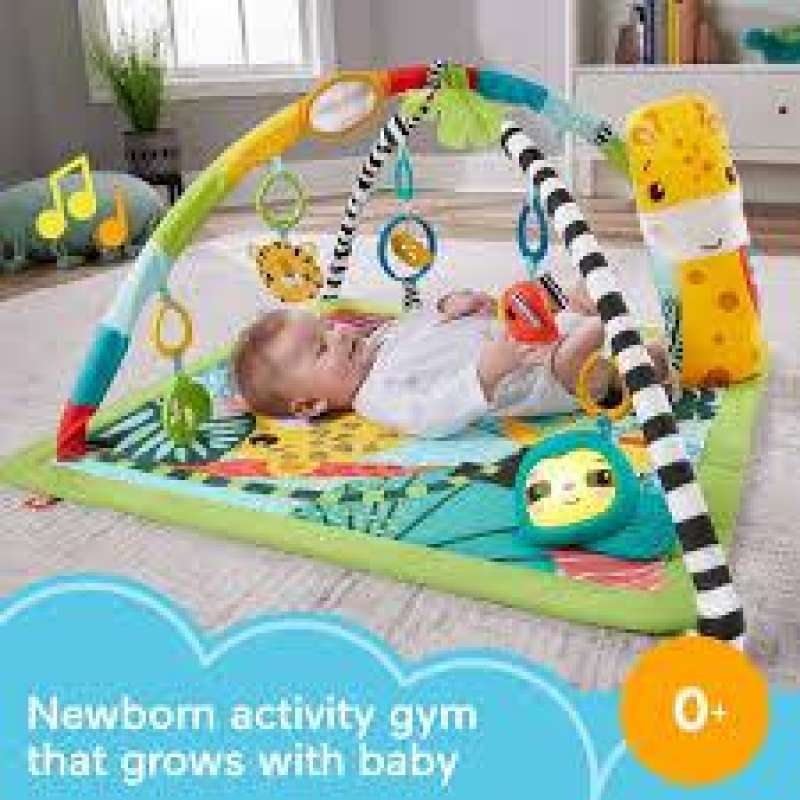 Fisher Price HJW08 3-In-1 Rainforest Sensory Gym Tummy Wedge Matras Tidur  Bermain Bayi
