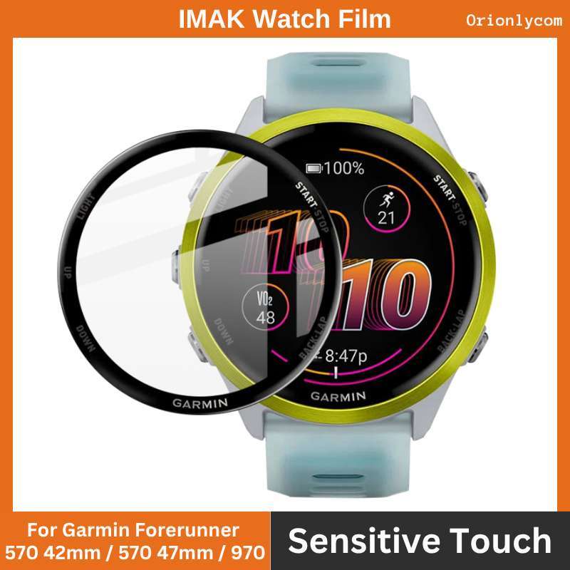Vetro Temperato Per Garmin Forerunner 970 47mm - Pellicola Protettiva 3 Pezzi, Anti Graffio, Trasparente HD, Facile Applicazione