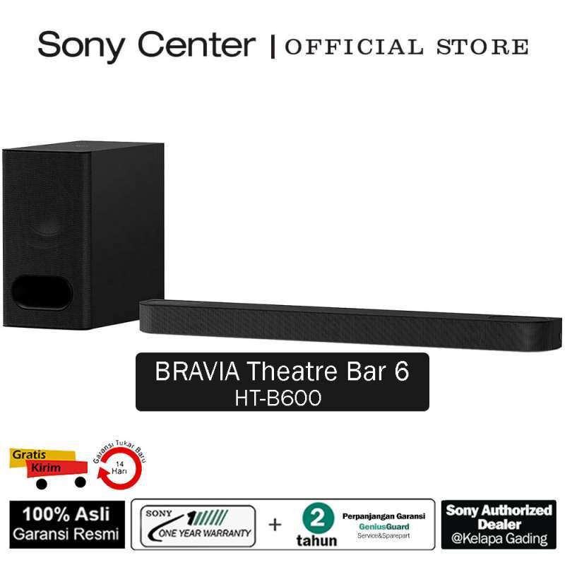 SONY Center Jakarta Soundbar Sony BRAVIA Theatre Bar Soundbar  Wireless Subwoofer Dolby Atmos/DTS:X Soundbar HT-B600 Garansi Resmi