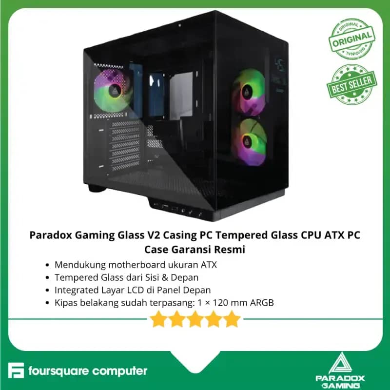 Jual Paradox Gaming Glass V2 Casing Pc Tempered Glass Cpu Atx Pc Case ...