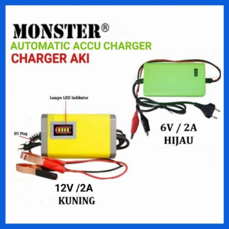 Jual Charger Portable Alat Cas Aki Accu Kering Basah 6V 12V 2A Motor