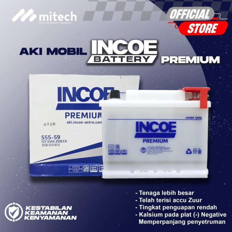 Jual Aki Mobil CHEVROLET Spin 1.2 555-59 Incoe Premium Astra 12V / 55Ah