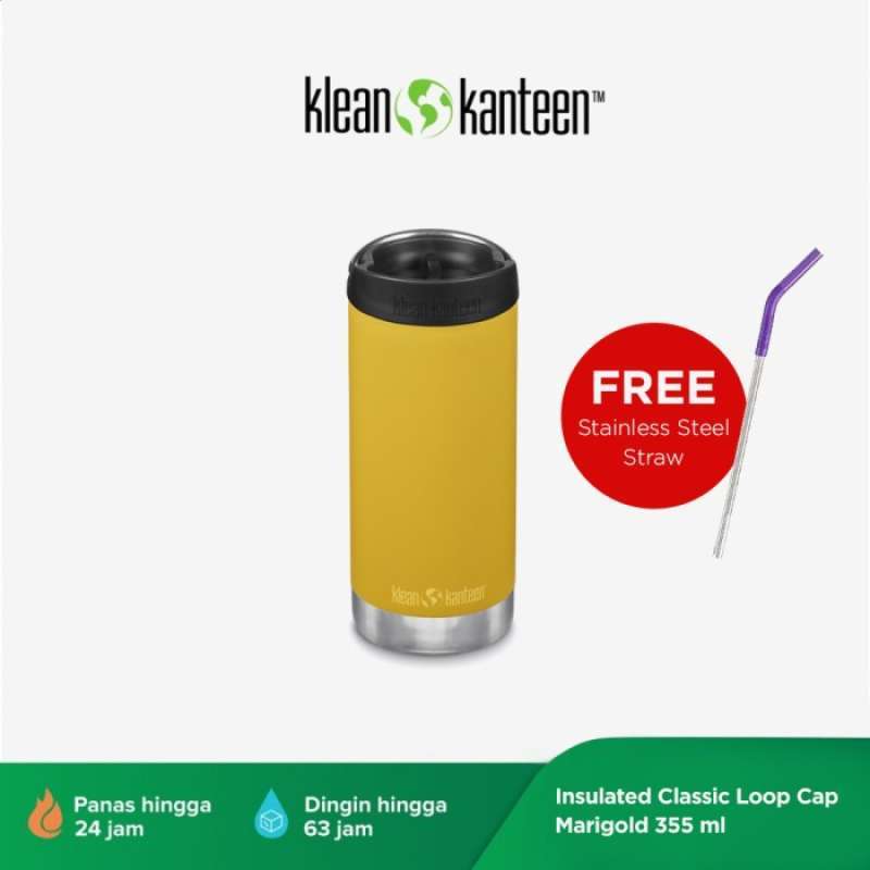 Promo Klean Kanteen Insulated Classic Loop Cap Marigold 355 Ml Diskon