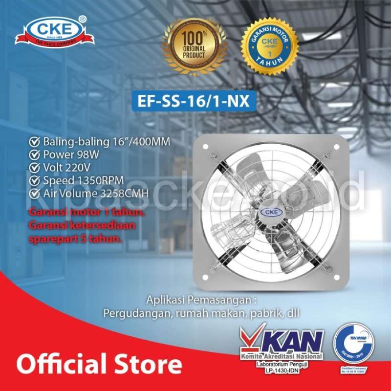 Promo Cke Exhaust Fan Stainless EfSs16/1Nx 16 Inch Kipas Angin