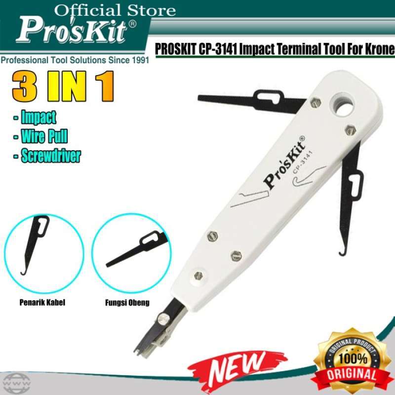 Jual Punch Down Tool Proskit 3141 Impact Terminal Tool For Krone Ori