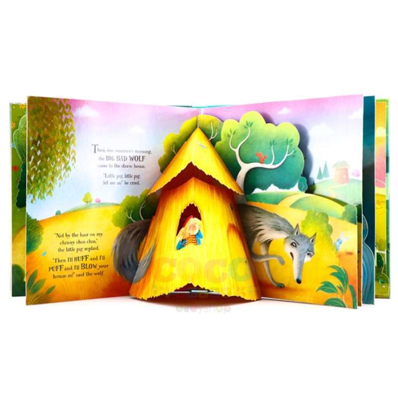 Promo Pop Up 3D Board Book Fairy Tales Three Little Pigs Buku Cerita ...