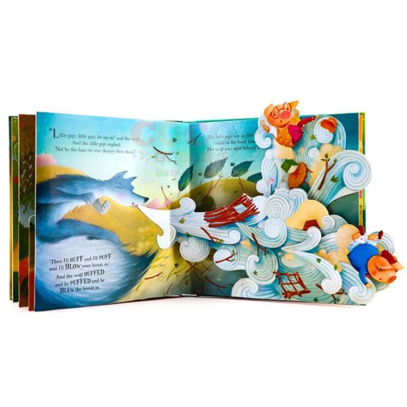 Promo Pop Up 3D Board Book Fairy Tales Three Little Pigs Buku Cerita ...