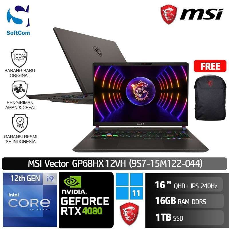 Jual Msi Vector Gp68hx 12vh 044 Laptop Gaming [core I9-12900hx/16gb/1tb ...
