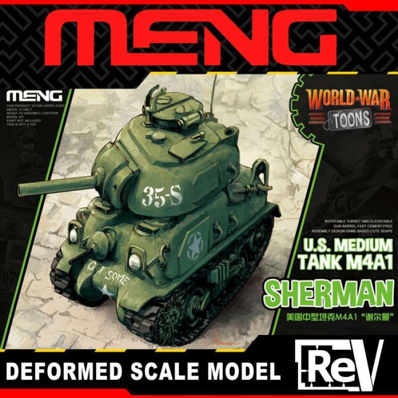 Promo Meng World War Toons Us Medium Tank M4A1 Sherman Diskon 23 di