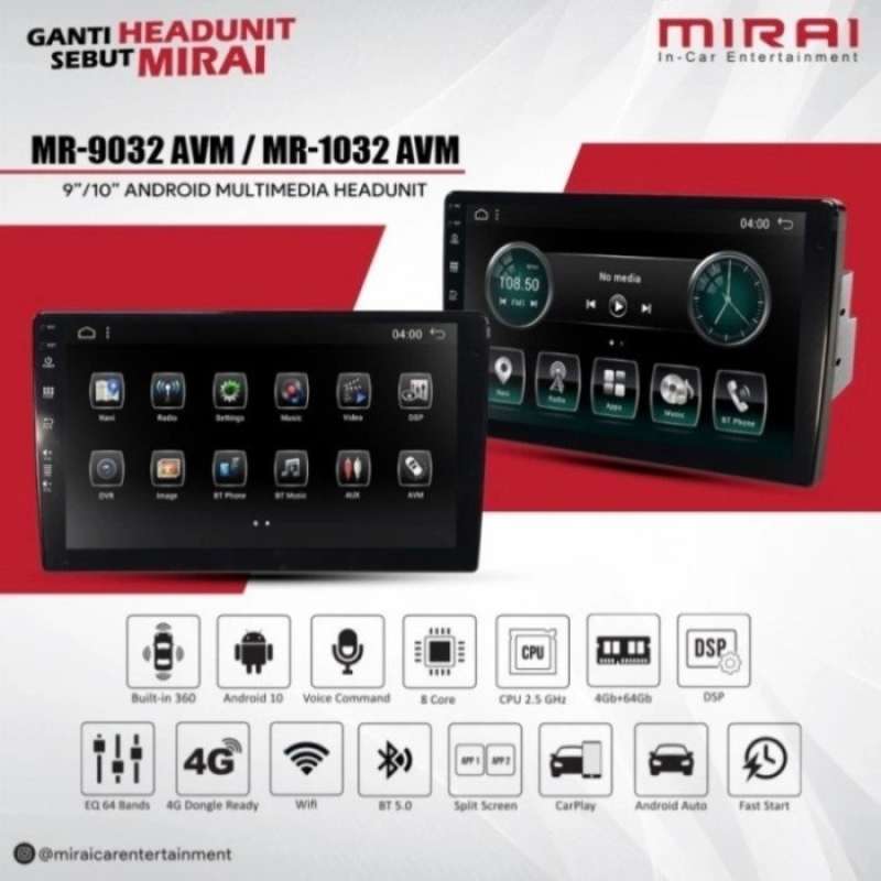 Jual Head Unit Android 9 Inch Mirai 9032 Avm Free Camera 360 Universal ...