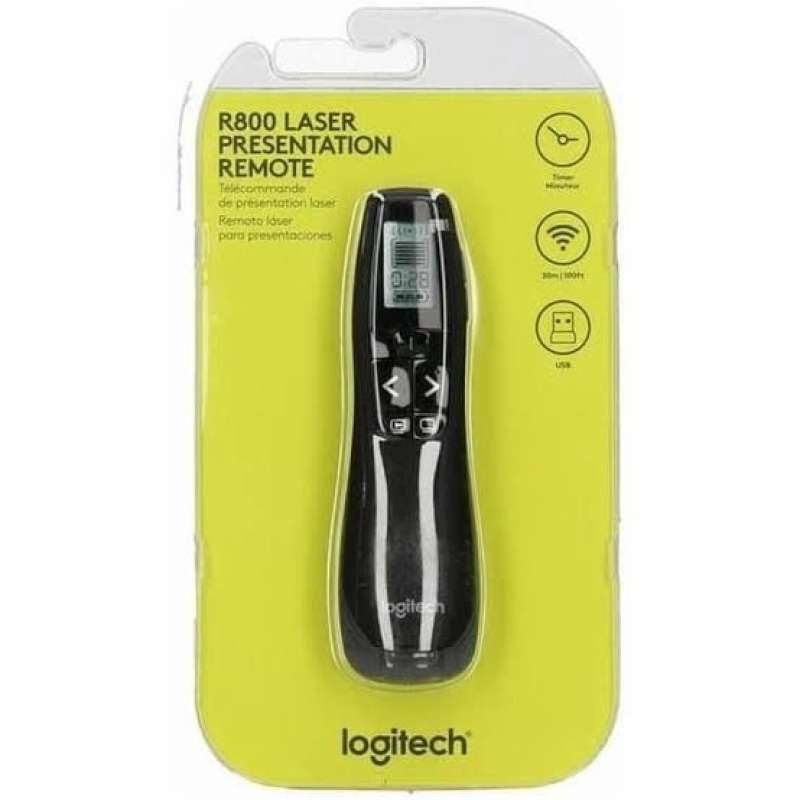 Promo Logitech R800 Laser Presentation Remote,Green Laser Pointer
