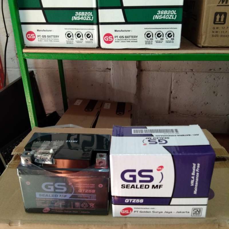 Jual Aki Motor GTZ5S GS MF Beat, Vario 110, Revo, Fino, Mio Soul GT