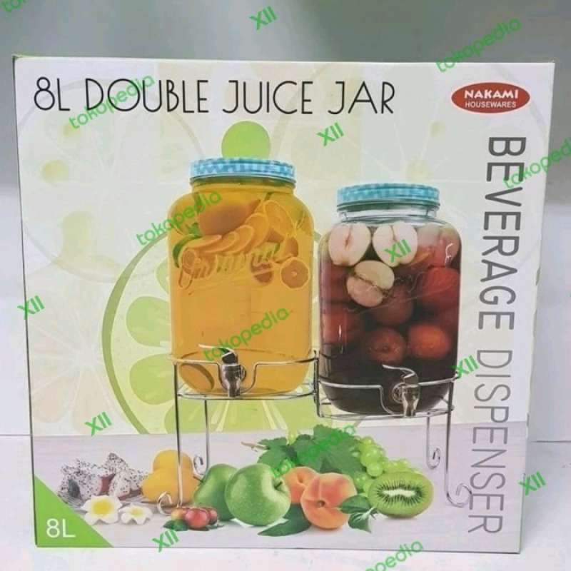Promo Nakami Double Juice Jar 8 Liter Decanter Beverage Dispenser Diskon 23 di Seller 17 Store
