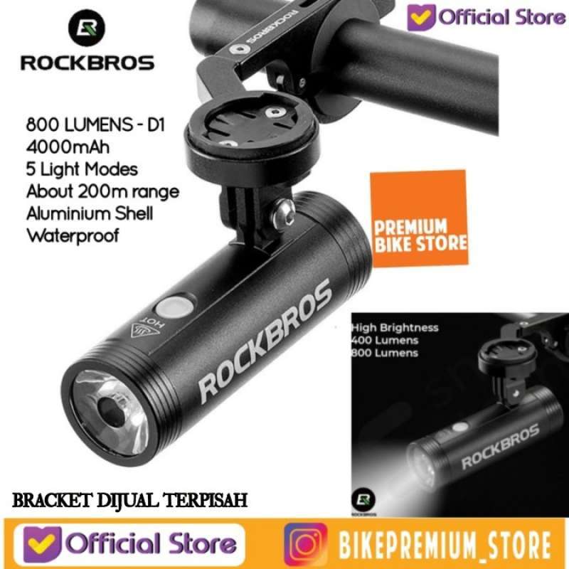 Jual rockbros d1 800 lampu sepeda depan 800 lumens headlight light