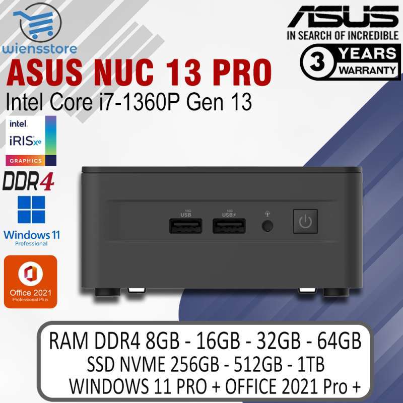 MINI PC ASUS NUC 13 PRO INTEL CORE i7 1360P GEN 13 FULLSET+RAM+SSD+W11  |NUC13ANHi7