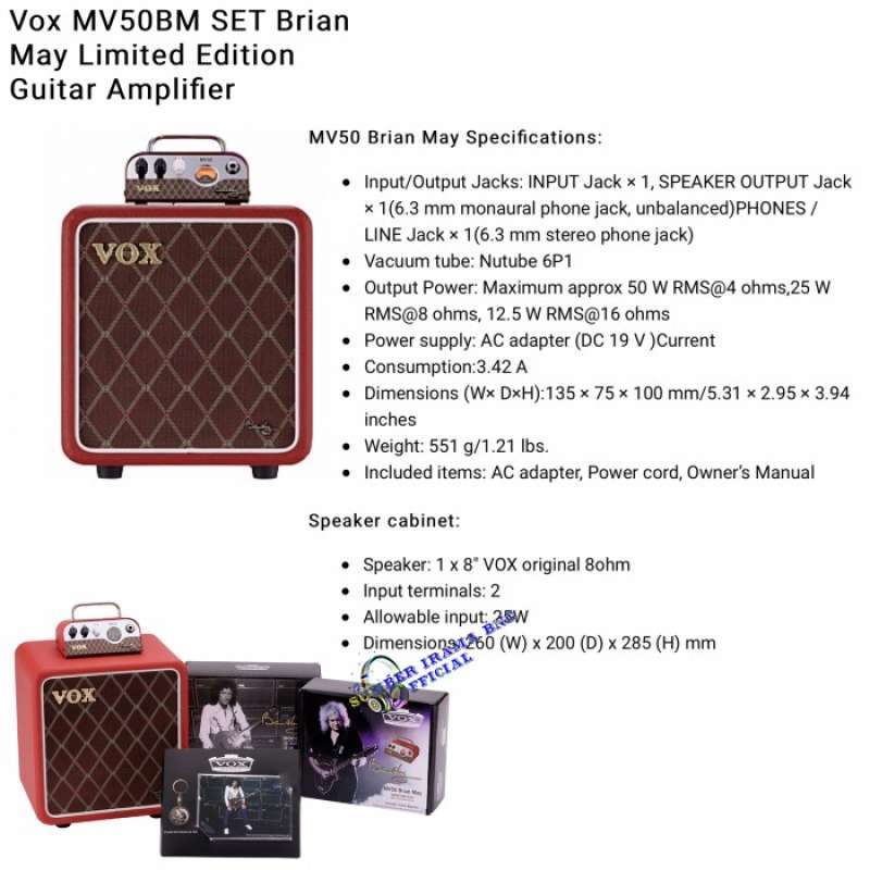 Promo Vox Mv50Bm Set Brian May Limited Edition Guitar Amplifier Ampli
