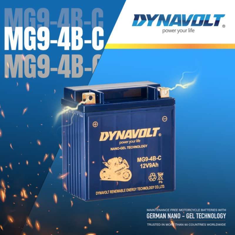 Promo Aki Motor Bajaj Pulsar 180/200/220 Dynavolt Mg9-4B-C 12V9Ah Cca