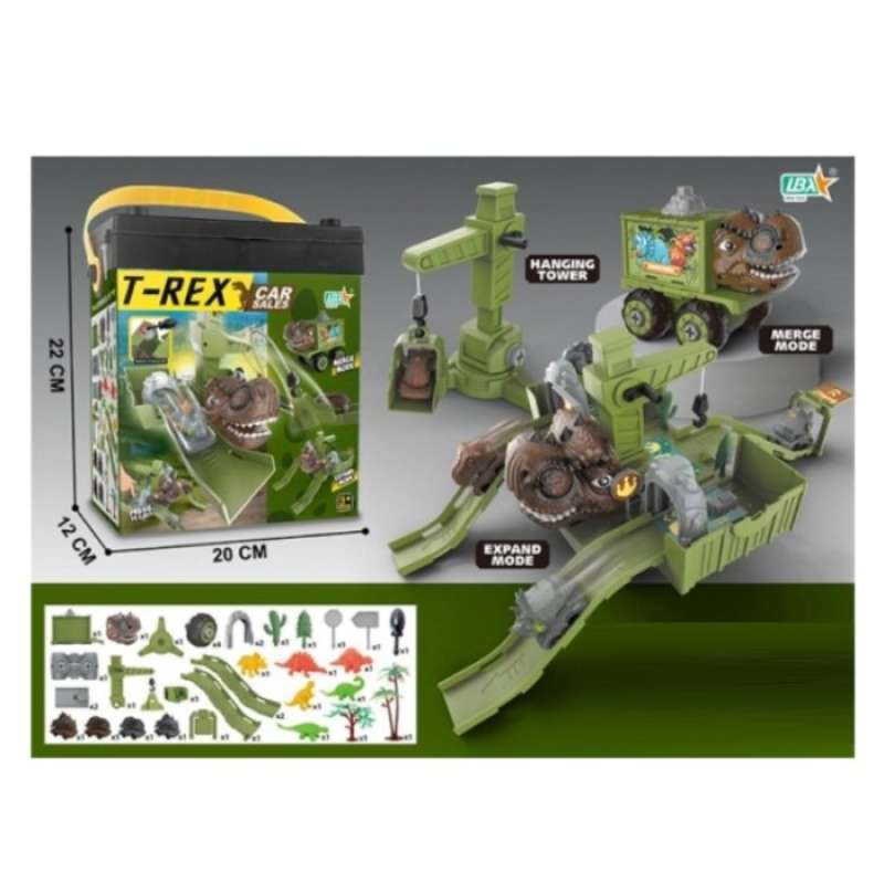 Promo Mainan Anak TREX CAR SALES Merakit Trek Adegan Dinosaurus