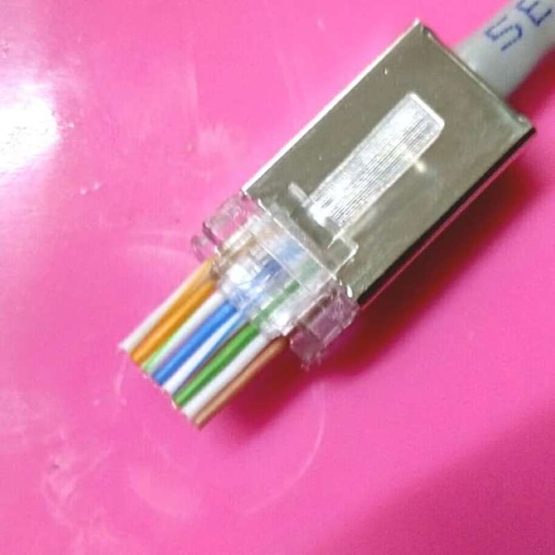 Promo Konektor Rj45 Cat 5E Stp Connector Rj45 Anti Gagal Easy Crimping ...