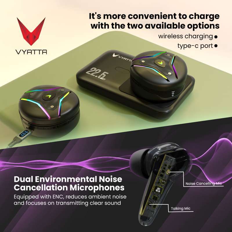 Promo Vyatta Airboom Nitro Sigma Smart Tws Bluetooth Headset Gaming Rgb ...