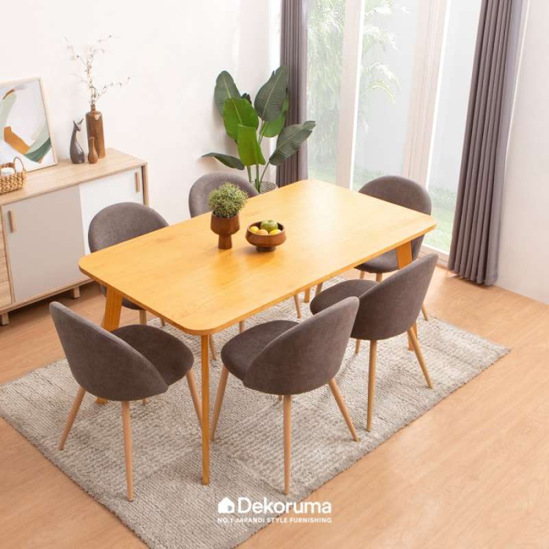 Jual Dekoruma SOKA Meja Makan Kayu untuk 6 kursi / Dining Table di