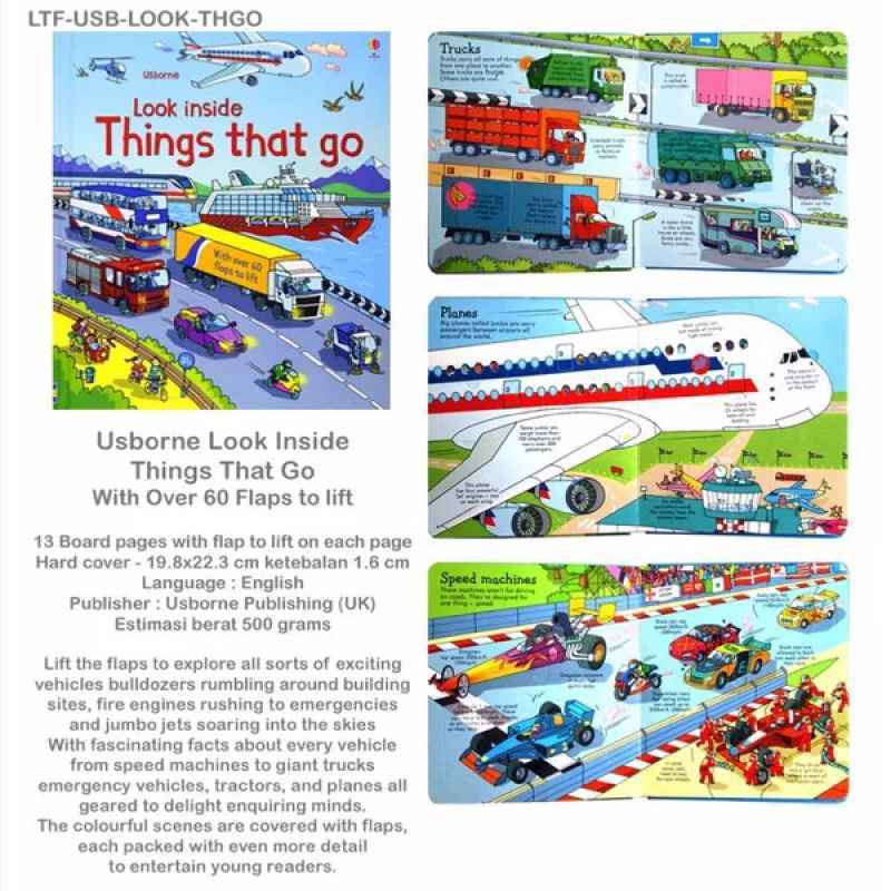 Promo USBORNE LOOK INSIDE THINGS THAT GO - EDUCATIONED ENGLISH BOOK ...