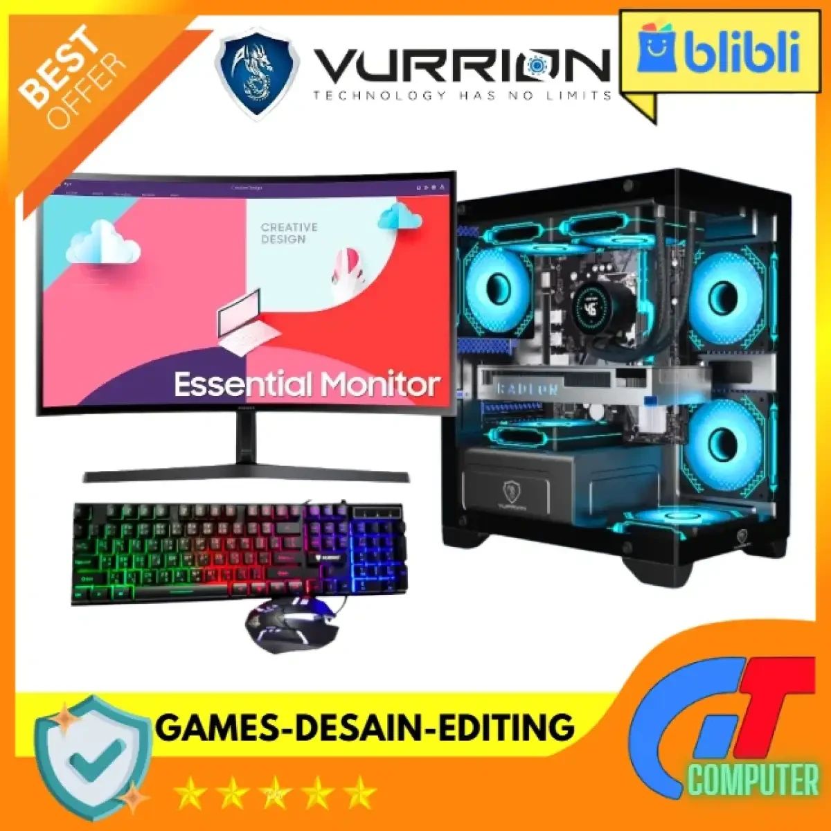 Jual Pc Gaming Fullset Amd Ryzen 5 5600gt Ssd 256gb Lengkap Led 24 Inc ...