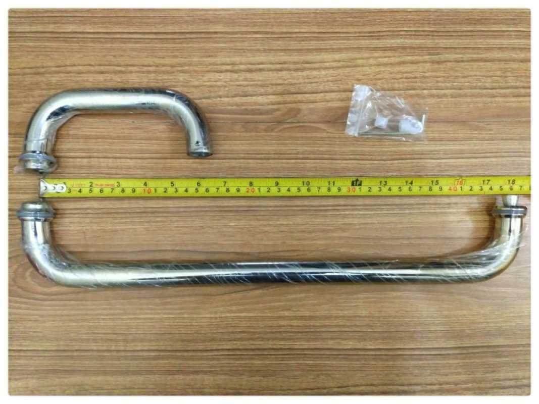 Jual BEST SALE HANDLE PINTU KACA KAMAR MANDI / SHOWER STAINLESS 15CM X